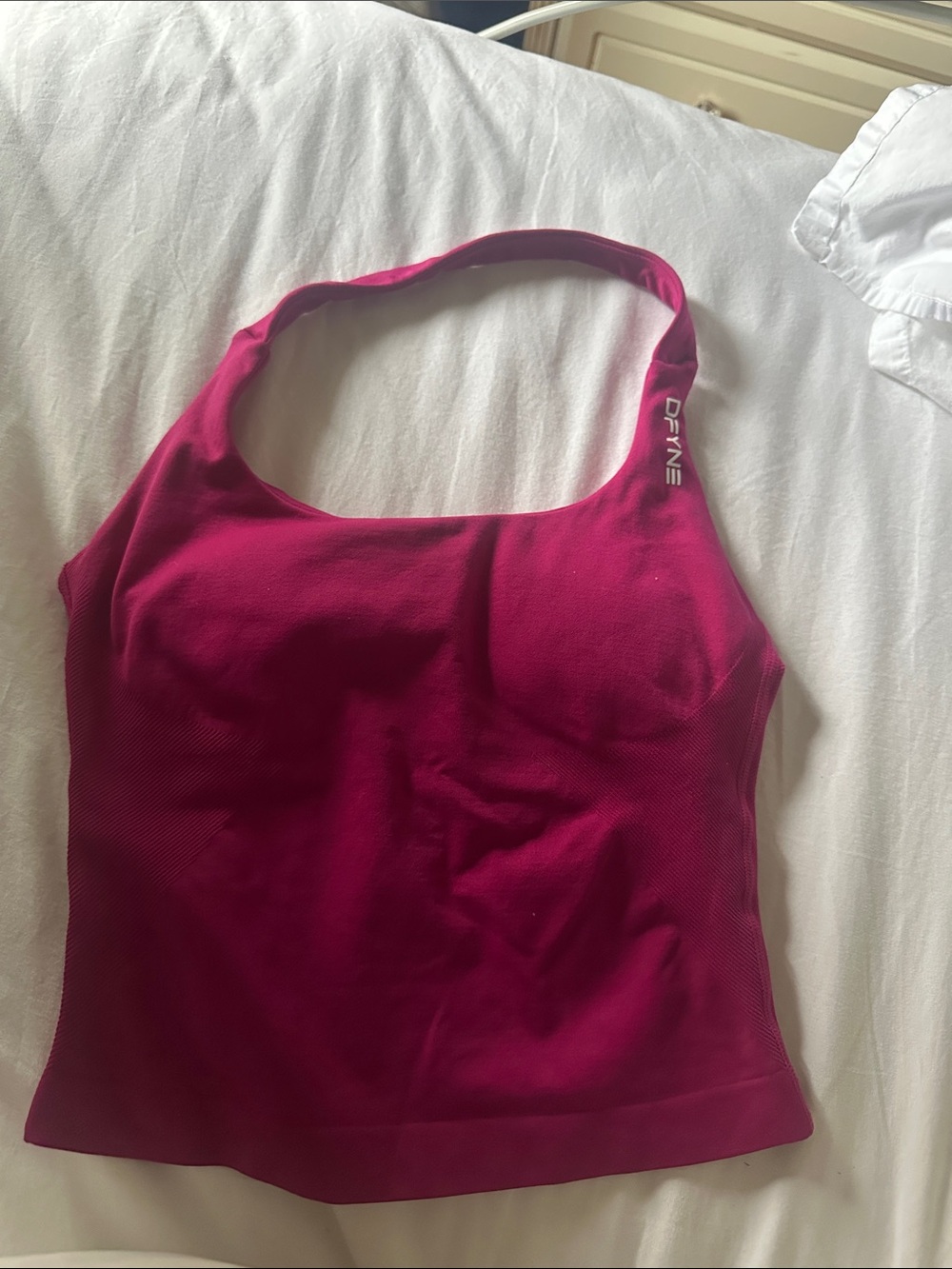 Dfyne Magenta Scoop Neck halter top